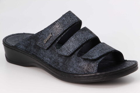 Hausschuh schwarz / blau