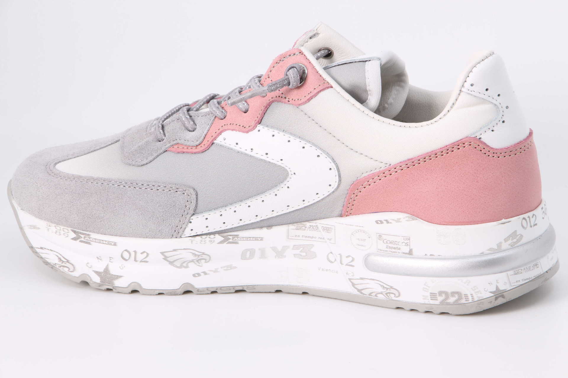Sneaker grau / rosa / weiss – Bild 2