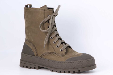 Schnürstiefelette olive